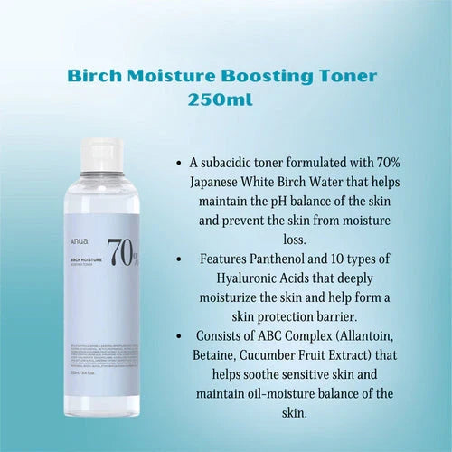 Anua Birch 70 Moisture Boosting Toner 250Ml
