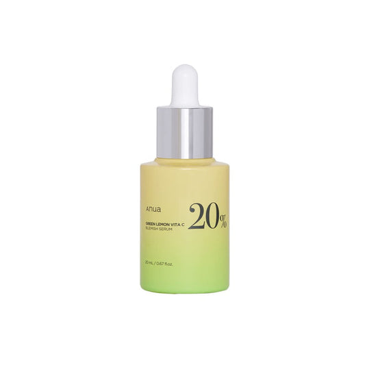 ANUA Green Lemon Vita C Blemish Serum is packed with Lemon Fruit Extract and Ascorbic Acid to brighten and even out your complexion. Infused with a blend of Hyaluronic Acids, Niacinamide, and Ceramide NP, this serum hydrates and strengthens the skin barrier while targeting blemishes and pigmentation. Enhanced with Citrus Oils and Botanical Extracts, it delivers a refreshing boost of antioxidants to promote a radiant, healthy glow. Perfect for addressing dark spots and improving overall skin tone