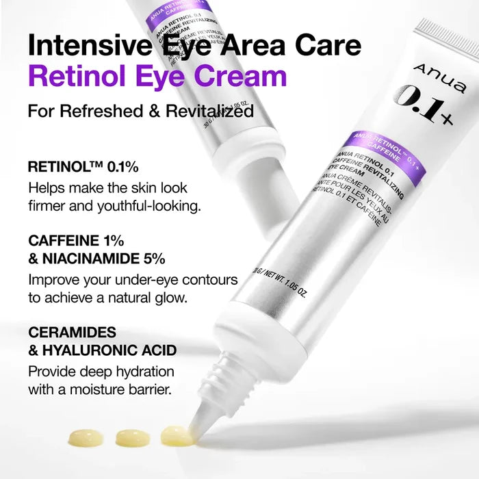 Anua Retinol 0.1 + Caffeine Revitalizing Eye Cream 30g