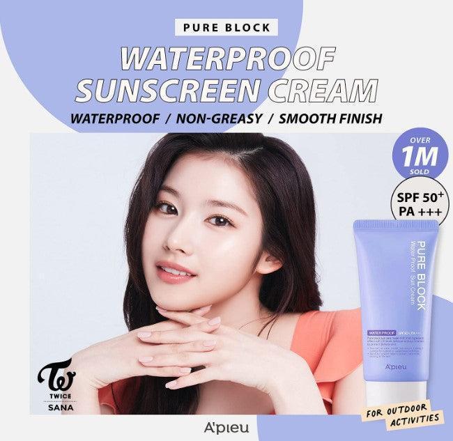 [Apieu] Pure Block Natural Waterproof Sun Cream SPF 50+ PA+++ 50ml Apieu