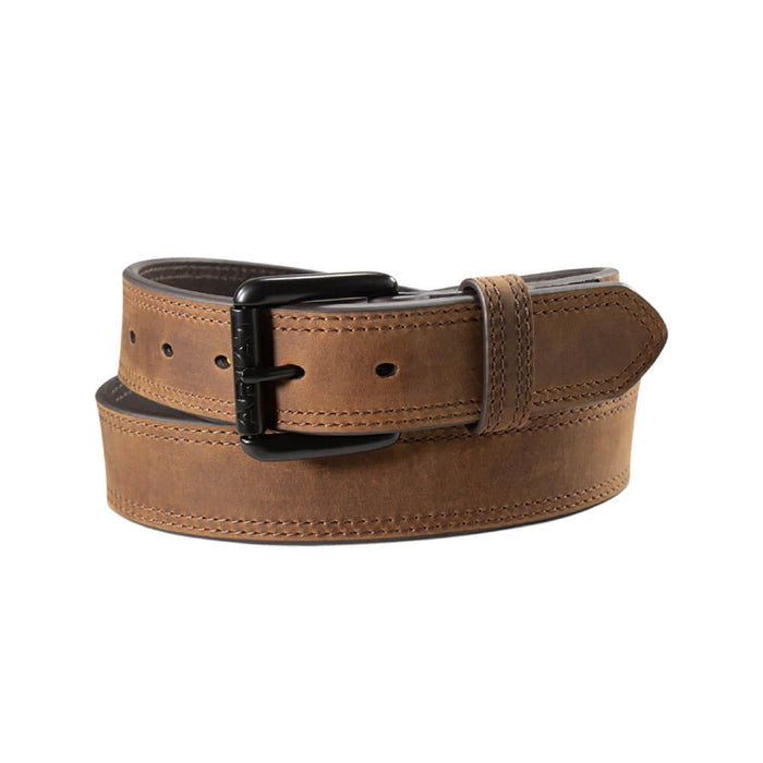 Ariat Men's Double Stitch 1.5" Leather Belt Belts & Suspenders Ariat Brown 32