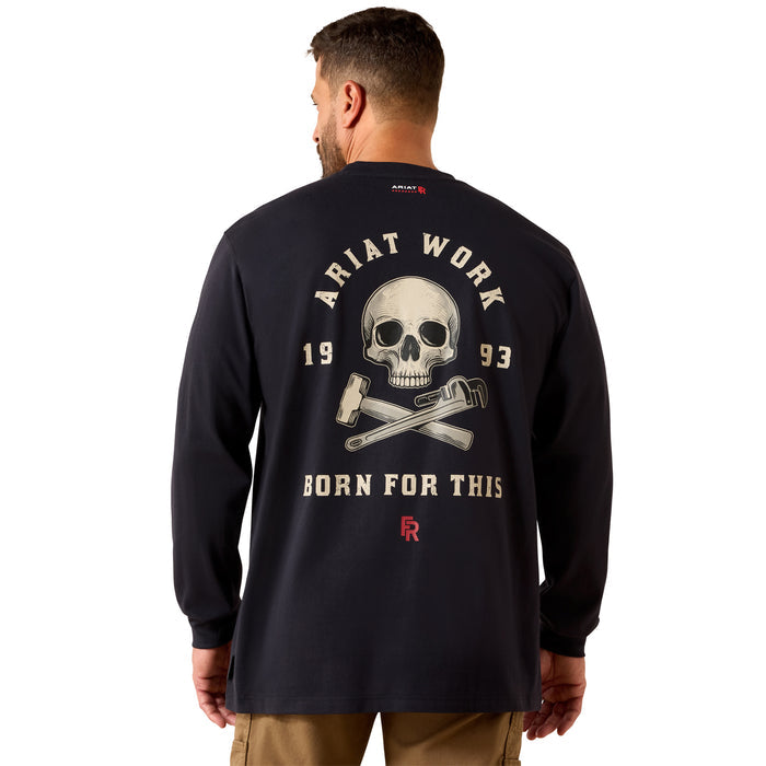 Ariat Men's FR Air Skull Long Sleeve T-Shirt Work Shirts Ariat Black 2XL Reg