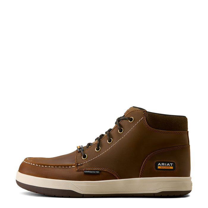 Ariat Men's Outmatch Mid 4.5" EH Moc Comp Toe Chukka Boot Work Boots Ariat Distressed Brown 10 2E