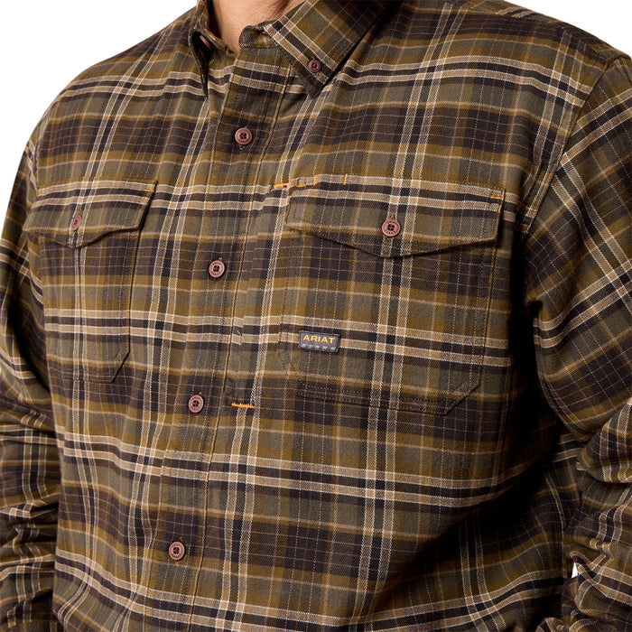 Ariat Men's Rebar Flannel Durastretch Long Sleeve Work Shirt Work Shirts Ariat