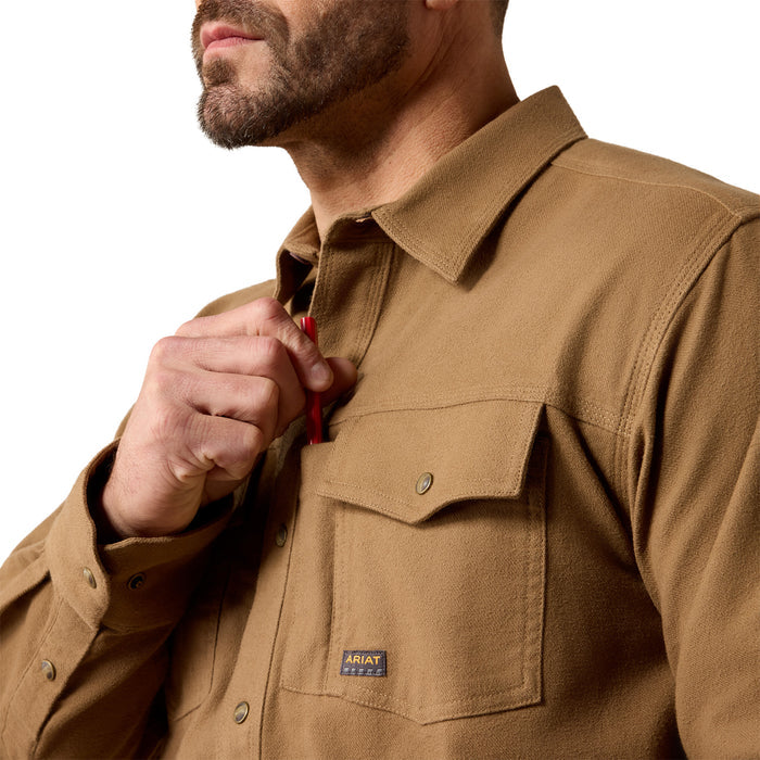 Ariat Men's Rebar Flannel Twill Snap Long Sleeve Work Shirt Work Shirts Ariat