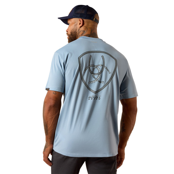 Ariat Men's Rebar Heat Fighter Tool T-Shirt T-Shirts Ariat Dusty Blue 2XL Reg
