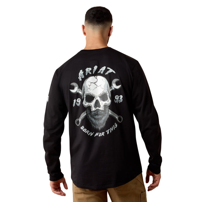 Ariat Men's Workman Bearded Skull Long Sleeve T-Shirt Long Sleeve T-Shirts Ariat Black 2XL Reg