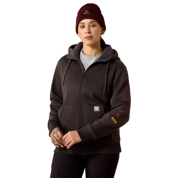 Ariat Women's Rebar All-Weather Full Zip Hoodie Sweatshirts & Hoodies Ariat Espresso 1XL Plus