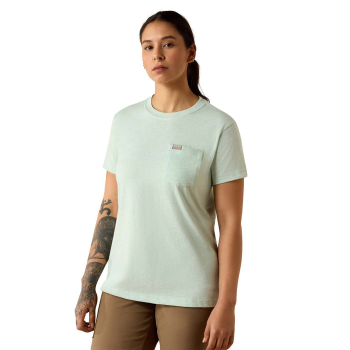 Ariat Women's Rebar Cotton Strong Space Dyed T-Shirt T-Shirts Ariat Clearly Aqua 1XL Plus