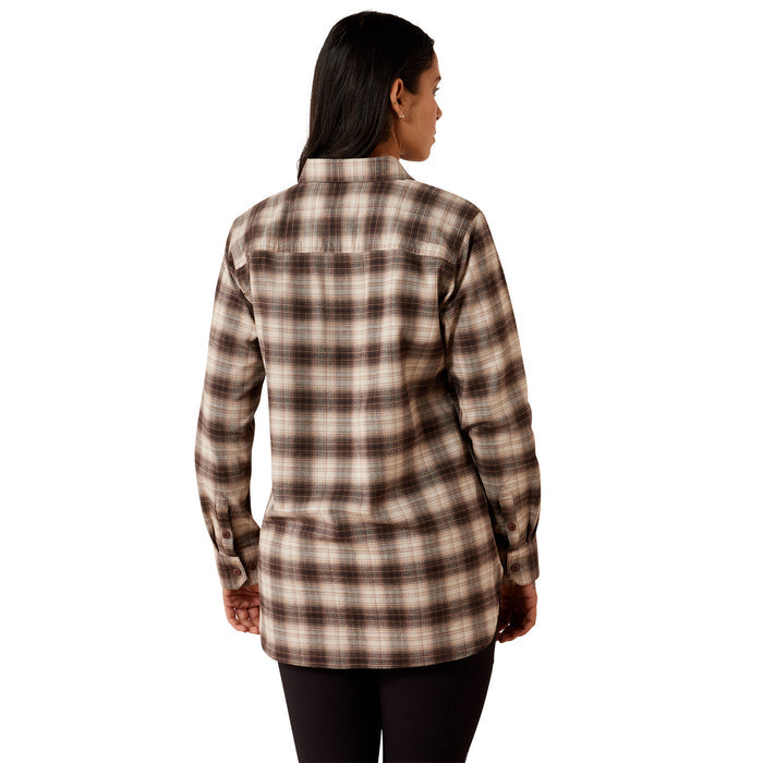 Ariat Women's Rebar DuraStretch Long Sleeve Flannel Tunic Work Shirts Ariat