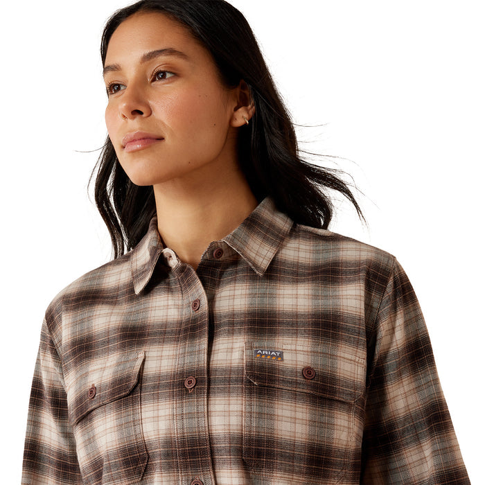 Ariat Women's Rebar DuraStretch Long Sleeve Flannel Tunic Work Shirts Ariat
