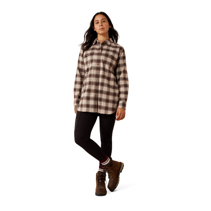 Ariat Women's Rebar DuraStretch Long Sleeve Flannel Tunic Work Shirts Ariat