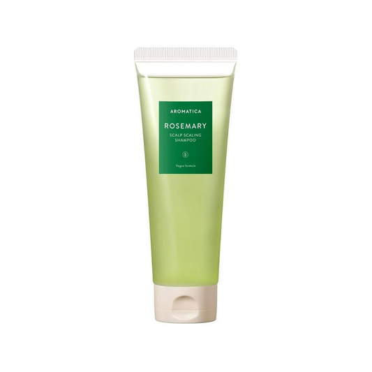 AROMATICA Rosemary Scalp Scaling Shampoo is a refreshing, deep-cleansing shampoo designed to purify and revitalize the scalp. Formulated with 32.7% Rosemary Leaf Extract, Salicylic Acid, and natural botanical oils, it effectively removes buildup, controls excess oil, and gently exfoliates the scalp. Enriched with Biotin, Caffeine, and Niacinamide, it nourishes and strengthens hair from the roots, promoting a healthier scalp and shinier hair. Ideal for those looking to refresh and balance their s