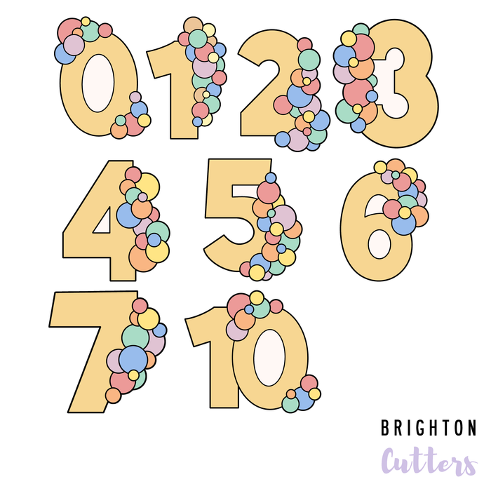 Balloon Garland Number Cookie Cutters