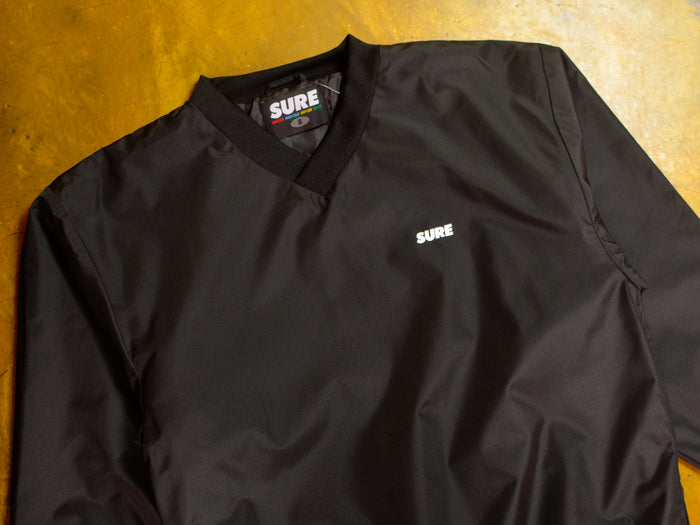 Banner V-Neck Micro Poly Windshirt - Black