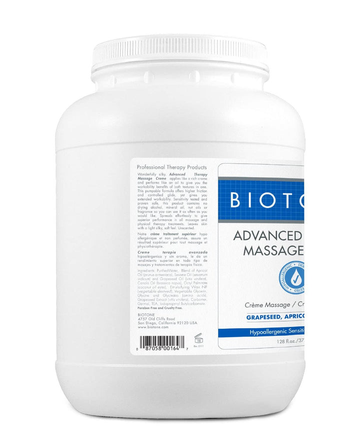 Biotone Advanced Therapy Massage Creme, Grapeseed, Apricot & Sesame, 128 fl oz