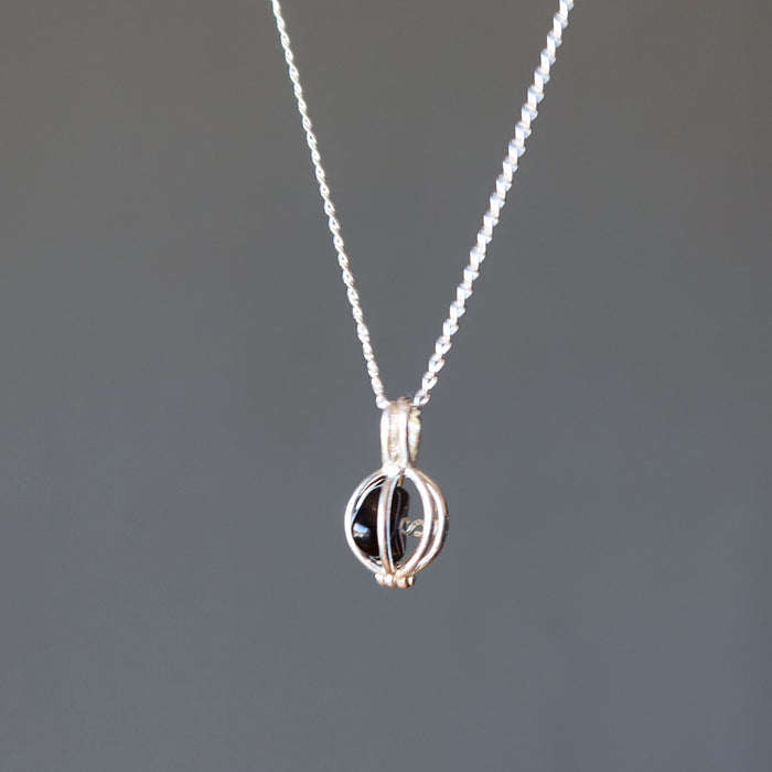 obsidian sterling silver necklace