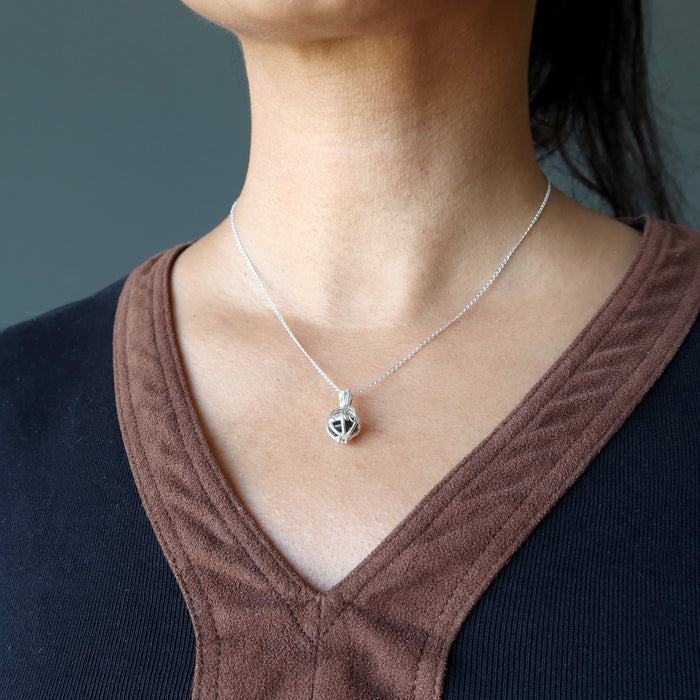 obsidian sterling silver necklace
