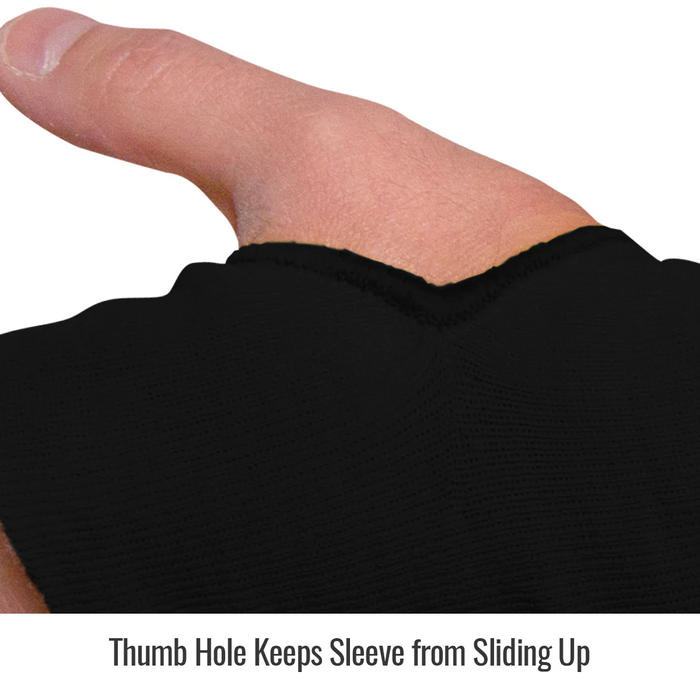 Black Stallion DuPont Kevlar Knit A3 Cut-Resistant 18" Sleeves with Thumb Slot, Black - Ironworkergear
