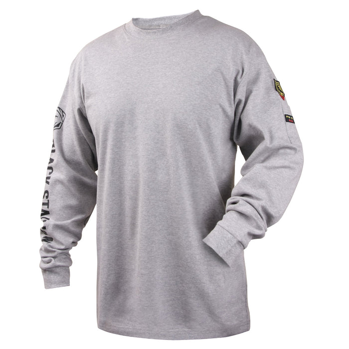 Black Stallion FR Cotton Knit Long-Sleeve T-Shirt - Ironworkergear
