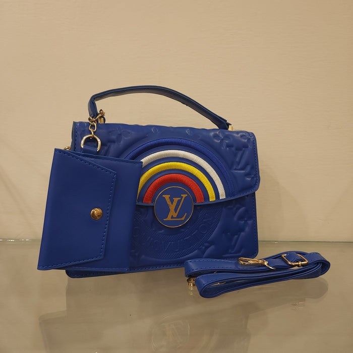 Blue Two Pcs handbag Set - Maha fashions -