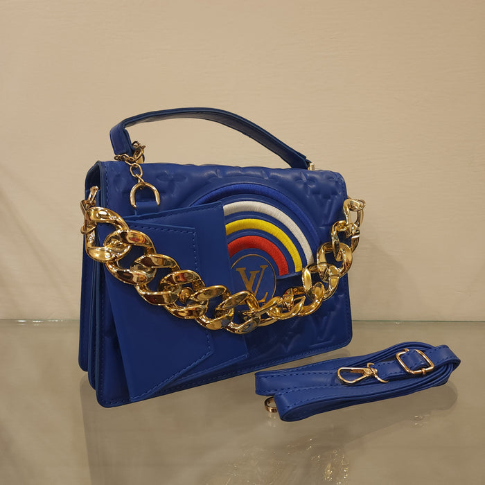 Blue Two Pcs handbag Set - Maha fashions -