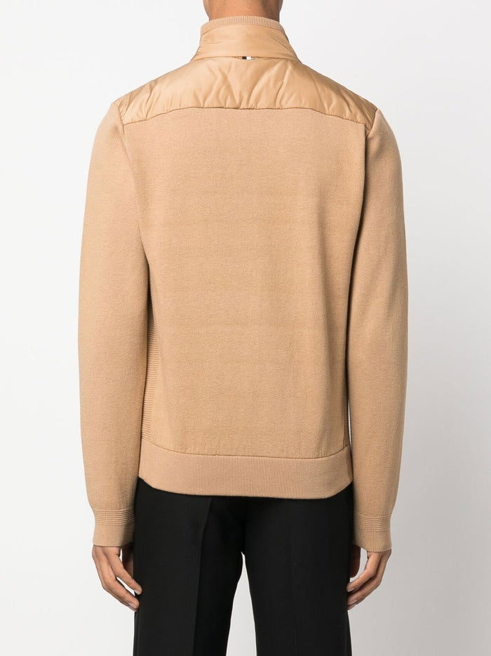 BOSS Logo-patch Padded Bomber Jacket Medium Beige - MAISONDEFASHION.COM