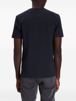 BOSS MEN Striped Crew-neck T-shirt Dark Blue - MAISONDEFASHION.COM
