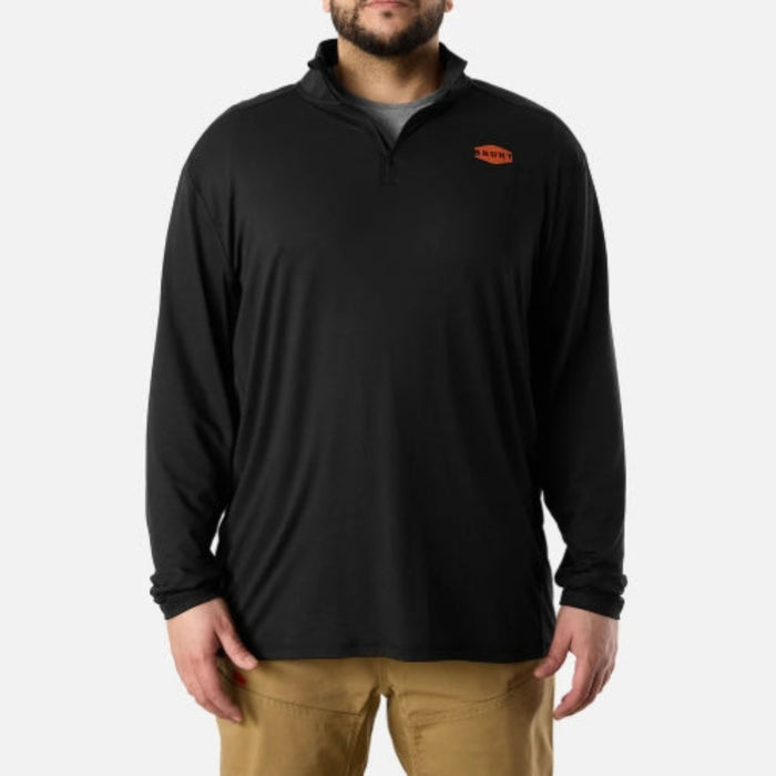 BRUNT Men's Mckenna Tech Quarter Zip Long Sleeve T-Shirt Work Shirts BRUNT Black 2XL Reg