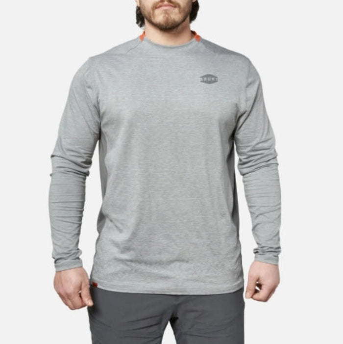 BRUNT Men's The Mckenna Tech Long Sleeve T-Shirt Long Sleeve T-Shirts BRUNT Grey Heather 2XL Reg