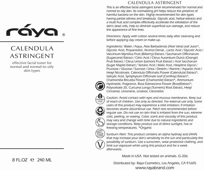 CALENDULA ASTRINGENT (G-206) RAYA SPA - rayaspa