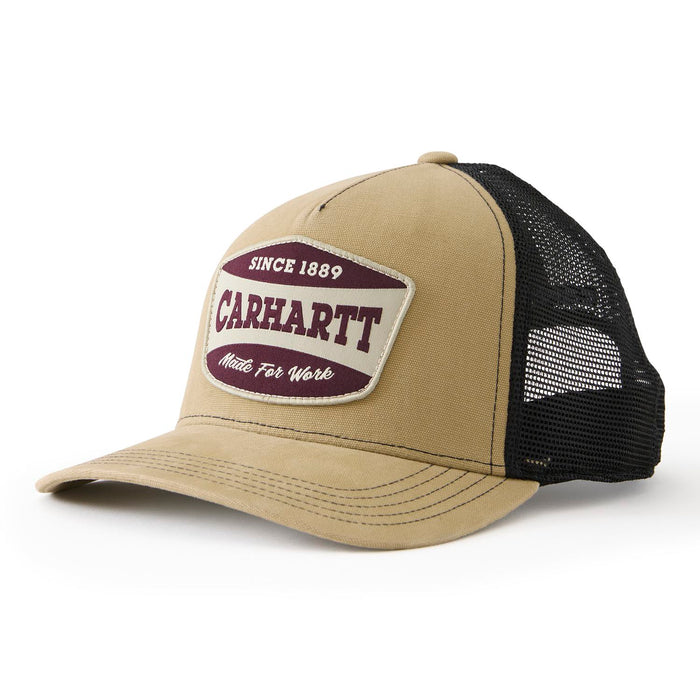Carhartt Canvas Mesh-Back Patch Cap Hats & Caps Carhartt Dark Khaki OS