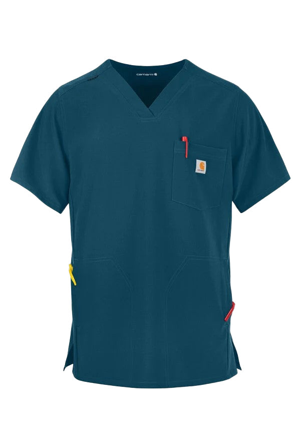 Carhartt Men's Force Cross Flex V-Neck Scrub Top Scrubs Carhartt Caribbean 2XL Reg