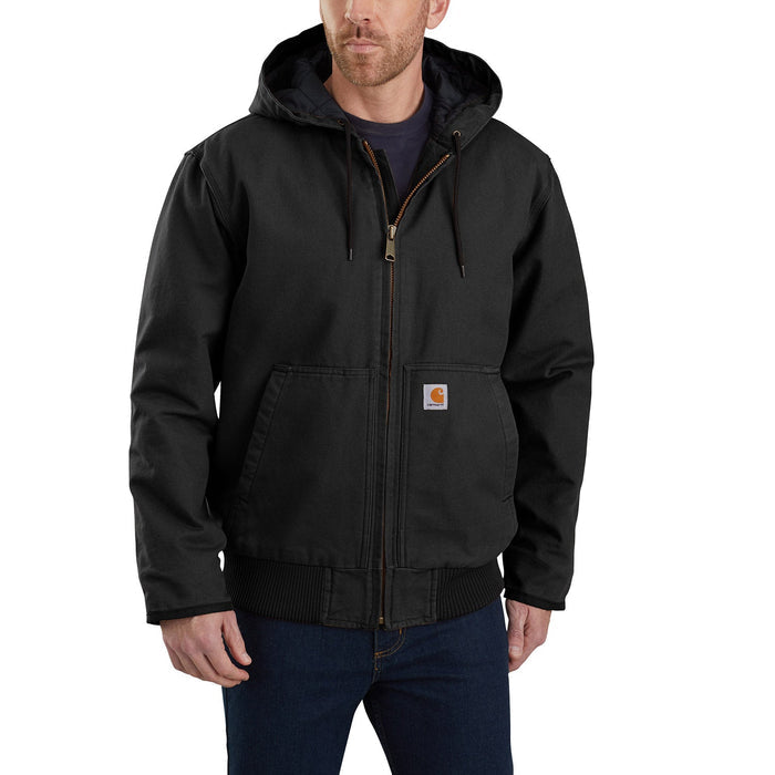 Carhartt Men's Loose Fit Washed Duck Insulated Active Jac-3 Jacket Jackets & Coats Carhartt Black 2XL Reg