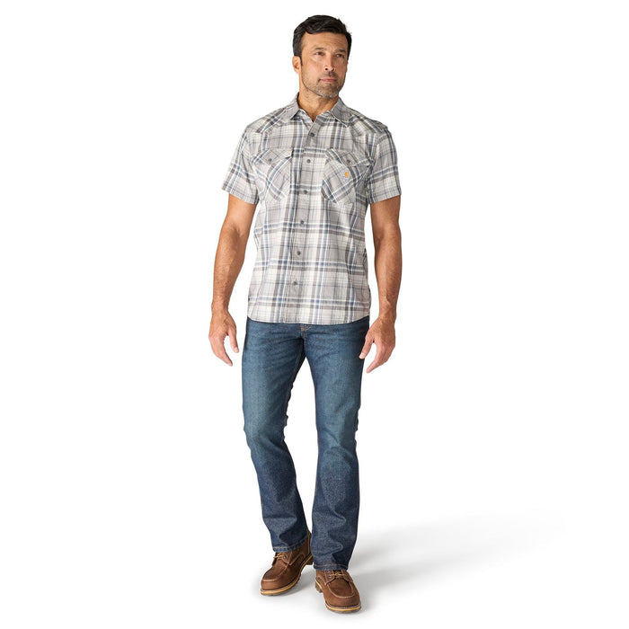 Carhartt Men's Montana Bozeman Relaxed Short Sleeve Plaid Shirt Work Shirts Carhartt