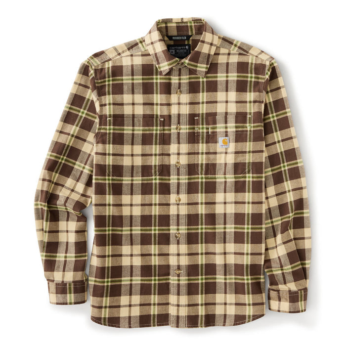 Carhartt Men's Rugged Flex™ Relaxed Fit Midweight Flannel Plaid Work Shirt Work Shirts Carhartt