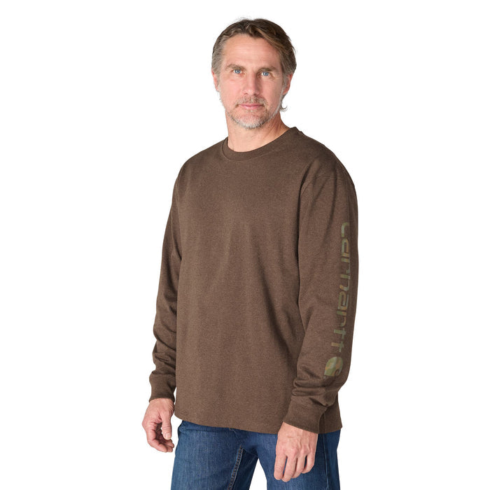 Carhartt Men's Signature Logo Long Sleeve T-Shirt Long Sleeve T-Shirts Carhartt Dark Clove Heather 2XL Reg