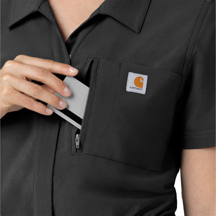 Carhartt Women's Force Cross-Flex Short Sleeve Scrub Coverall Scrubs Carhartt