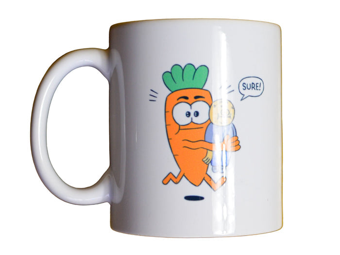 Carrot Carry Ceramic Mug - White
