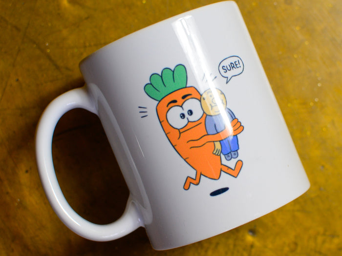 Carrot Carry Ceramic Mug - White