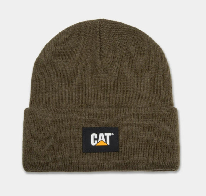 CAT Logo Label Cuff Beanie Hats & Caps CAT Army Moss OS