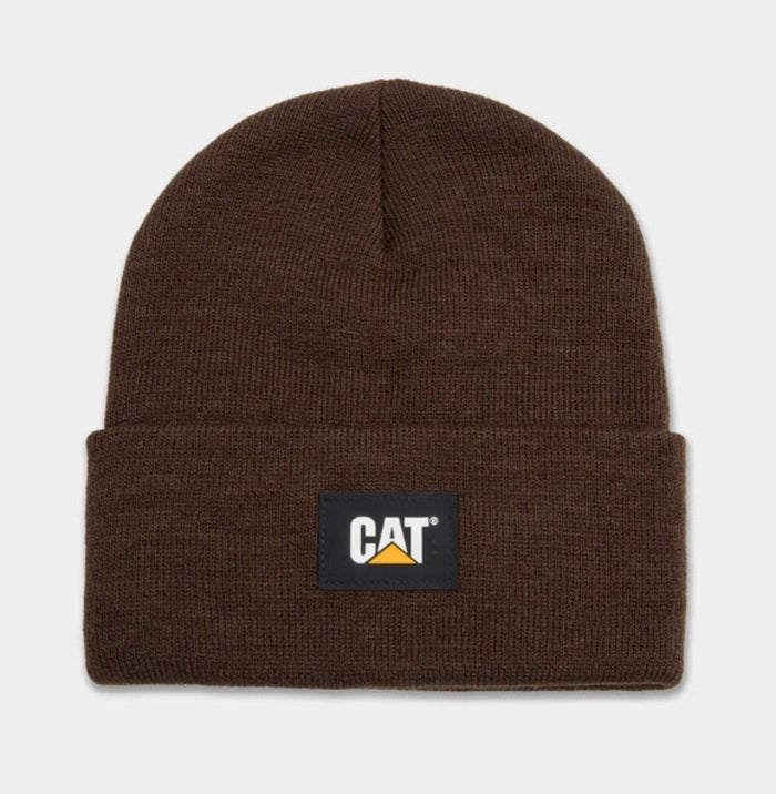 CAT Logo Label Cuff Beanie Hats & Caps CAT Coffee Bean OS