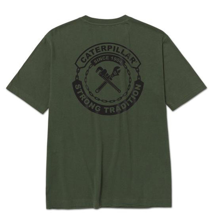 CAT Men's Basic Graphic Tee CAT Chain Forest 2XL Reg