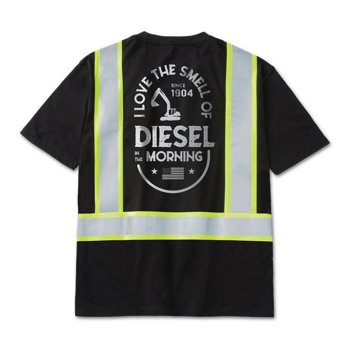 CAT Men's Taped Reflective Graphic Short Sleeve T-Shirt T-Shirts CAT Black/Diesel 2XL Reg