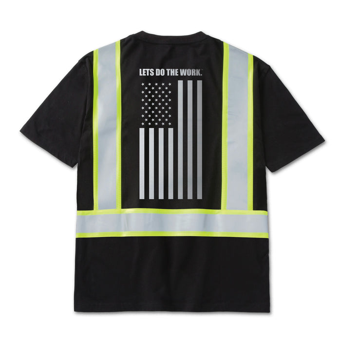 CAT Men's Taped Reflective Graphic Short Sleeve T-Shirt T-Shirts CAT Black/Flag 2XL Reg