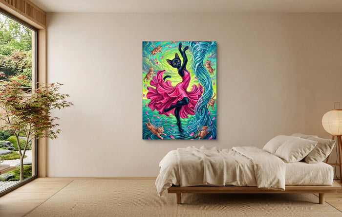 Cat's Water Dance - Luxury Wall Art