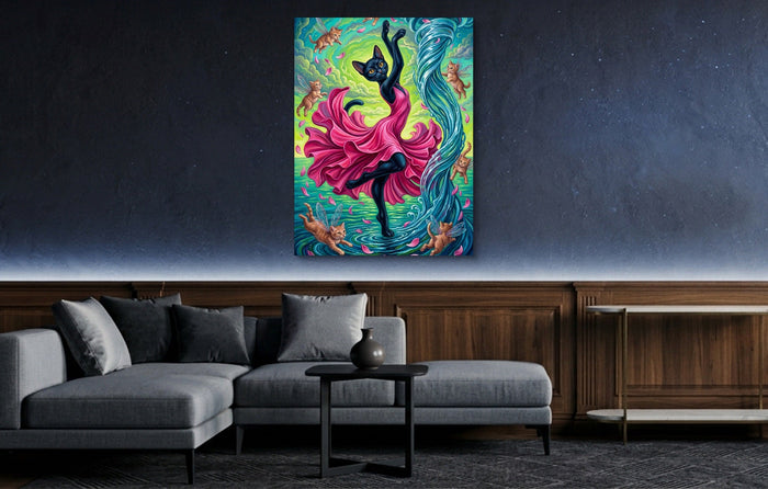 Cat's Water Dance - Luxury Wall Art