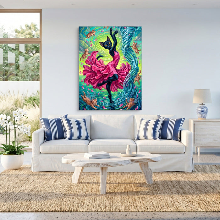 Cat's Water Dance - Luxury Wall Art