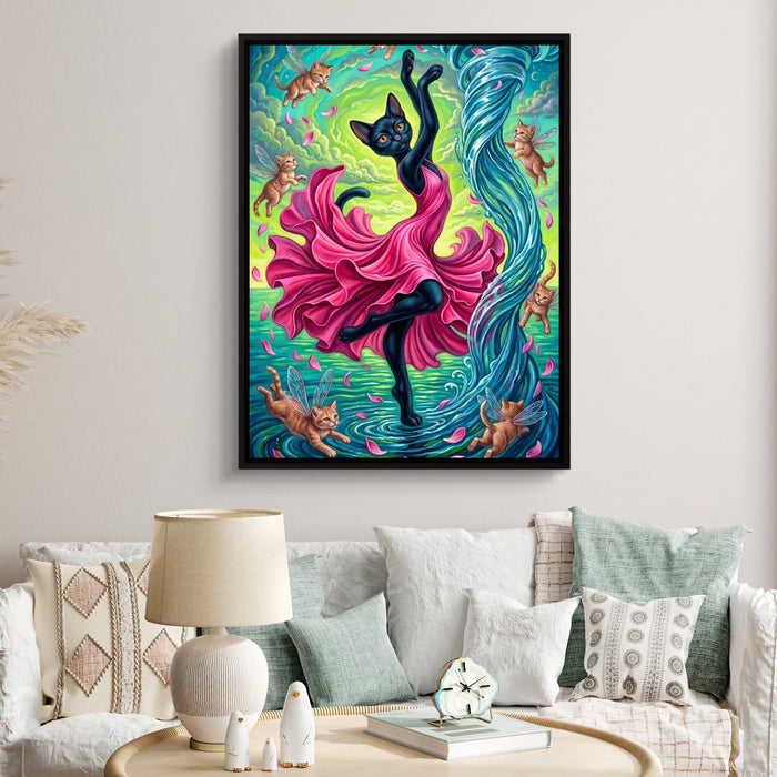 Cat's Water Dance - Luxury Wall Art