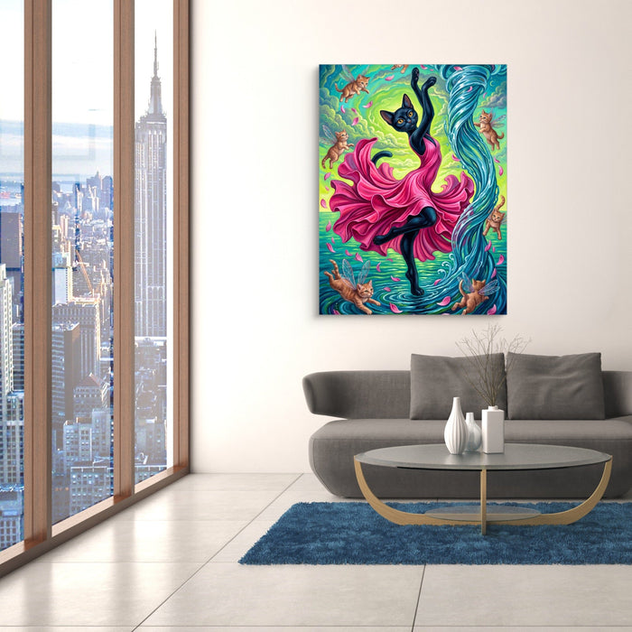 Cat's Water Dance - Luxury Wall Art